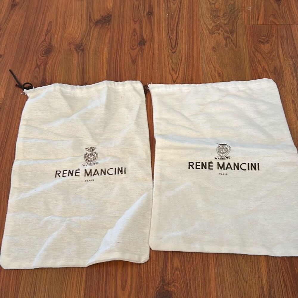 2 Rene Mancini Paris dust bag shoe bag cream brown